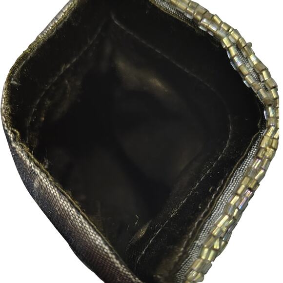 1980s Beaded Light Brown Handbag Flex Frame Eyeglass Rectangle Pouch Bag Case - Picture 5 of 5